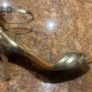 Coach strappy gold heels.  Size 9